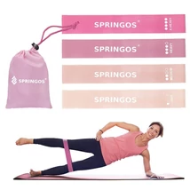 Komplet 4 gumic za krepitev (odpornost) SPRINGOS PINK MINI BAND