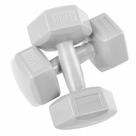PVC ročna utež, šesterokotna 2x3 kg SPRINGOS - S-Sport.si