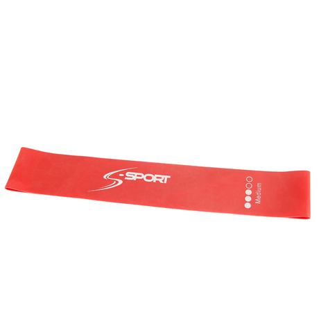 S-SPORT Mini Band Elastični trak za ojačanje, rdeč, srednje velik