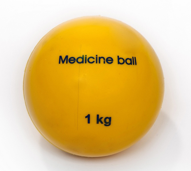 Medicinska žoga iz PVC, gladka stena, 1 kg PLASTO