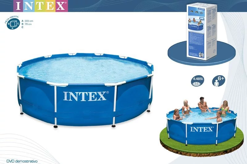 Bazen Intex s kovinskim okvirjem, 305x76 cm - 28200