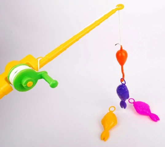 Ribiška palica s 3 ribami, plastična - 451